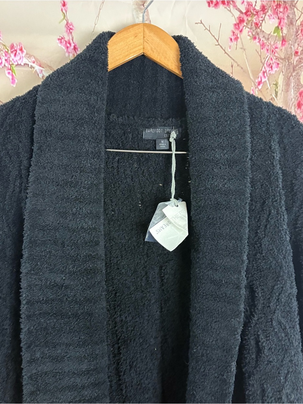 NEW Barefoot Dreams Cozy Open-Front Black Women's Cardigan Sweater - Picture 3 of 9